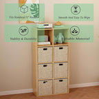 OSCHF 8-Cube Storage Shelf Bookcase - Wooden 4-Tier Floor Standing Open Bookshelf for Home and Office, Display Cabinet, Oak