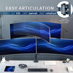 VIVO Pneumatic Arm Triple Ultrawide Monitor Extra Tall Desk Mount for Up to 49 inch Screens, Heavy Duty Clamp, Holds 3 Ultra Wides Up to 44 lbs, Black, STAND-V300D