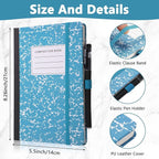 Laumoi 28 Pack PU Leather Lined Notebook Journal Bulk A5 Hardcover Notebook College Ruled 5.5 x 8.2 Inch Journal with Pen Holder for School Business Work Writing(Sky Blue,Marble)