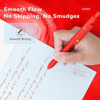 UIXJODO Red Pens, 6 Pcs Red Ink Pens Fine Point Smooth Writing Pens, 0.5mm Colored Ink Gel Pens for Journaling Note Taking, School Supplies Gifts for Women (6 Pcs Gold Red - Red Ink)