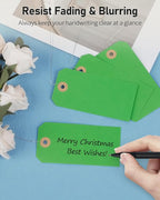 Uniclife 100 Pcs Green Blank Shipping Tags with Wire Attached 4.7 Inch Paper Tags Hang Tag with Reinforced Eyelet Large Marking Label Writable Price Inventory Label Tag, 4.7" x 2 3/8"