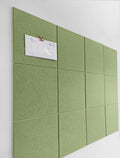 DECORITA Felt Wall Tiles | Large Cork Board Alternative | Aesthetic Felt Bulletin Board for Office, Home & Classroom | Large Cork Boards for Walls Pinboard (12-Pack) | Spring Green