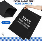 Motipuns 50 Pcs 14'' x 18'' Extra Large Mailing Envelopes 32lb with Gummed Flaps, Catalog Jumbo Craft Envelopes for Mailing, Storage and Organizing Documents Office Supplies(Black)