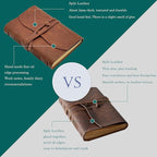 Dark Brown Notebook Journal - Leather Journals for Writing Small Size Diary 5.5x7.5 Inch, Notepad For Women and Man, Gifts,Work,Travel