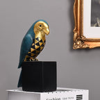 Kakizzy Book Ends Decorative, Parrot Bookends for Shelves, Animal Book Stopper Decorative, Retro Book Ends for Heavy Books, Bird Figurines Statues Indoor, Unique Book Lover Gift(Blue Parrot)