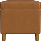Spatial Order Home Decor | Dinah Collection Modern Storage Ottoman | Ottoman with Storage for Living Room & Bedroom(Carmel Faux Leather)