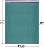 Green Extra Large Poly Bubble Mailers 14.25x20 inch #7 | Self Seal Large Padded Envelopes | Air Cushioned Bubble Mailer | Usable Size 14.25x19 Lightweight Mailing Shipping Bags| 100 Pack Bulk