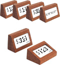 6 Pack Mini Wood Price Tag Label Holder Tabletop Stand or Recline Small Sign Holder for Retail Store Boutique Name Card Restaurant Food Labeling (1.57X0.79 in)