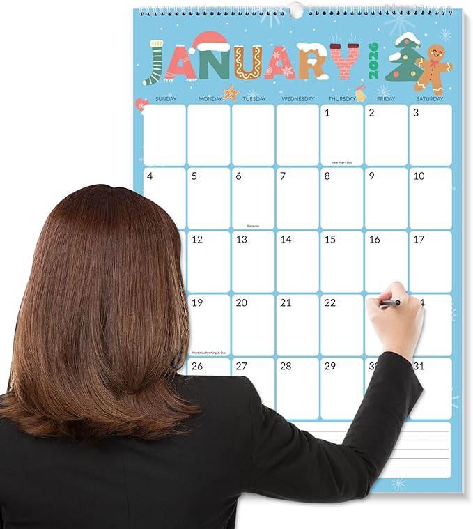 SUNEE Wall Calendar 2026 Large 22.75"x15.5", 21 Month from October 2025 to June 2027, Vertical Extra Large Monthly Calendar 2026 for Wall, Cute