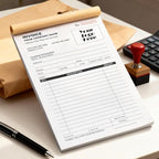 100 Sets Custom 5.7" X 8.5" Invoice Receipt Book, Personalized Duplicate Carbonless Form with Logo/Text, Paper 2-Part/3-Part in Bulk Purchase Orders, Sales Orders, Price Forms (3-Part)