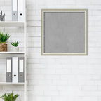 Amanti Art Silver Framed Magnetic Board 22x22 Medium Vision Board for use with Magnets, 100% Metal Sheet to Display Items as Office Decor or for Home Organization in mudroom, Kitchen or Kids Room