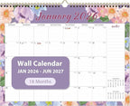2026 Wall Calendar, Monthly Wall Calendars, Jan 2026 - Jun 2027, Desk Planner (8.5" x 11"), Hanging for Home, School, Office Supplies