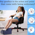 OpyTikar Foot Rest for Under Desk at Work.Multifunctional 3-Tier Foot Stool,with Washable Footrest.for Under Desk,Office Chair Gaming Chair & Sofa,Leg Elevation Pillow,Supports Posture-Light Blue