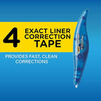 BIC Wite-Out Brand Exact Liner Correction Tape, 19.8 Feet, 4-Count Pack of white Correction Tape, Fast, Clean and Easy to Use Tear-Resistant Tape Office or School Supplies