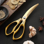 Large Ribbon Cutting Scissors,Heavy duty gold stainless steel scissors,With scissors and a pair of white gloves,Suitable for Ribbon-Cutting,Office,Home,and Crafts, Right/Left Handed (9.76 inches)