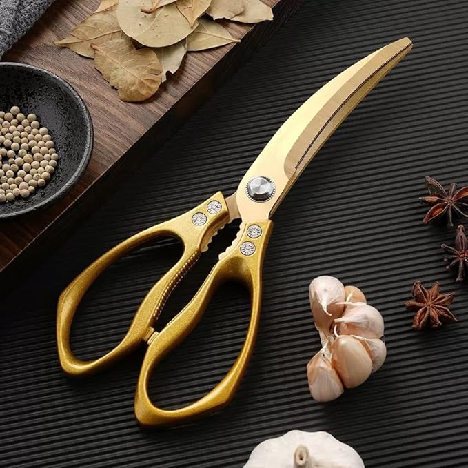 Large Ribbon Cutting Scissors,Heavy duty gold stainless steel scissors,With scissors and a pair of white gloves,Suitable for Ribbon-Cutting,Office,Home,and Crafts, Right/Left Handed (9.76 inches)