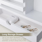 Lucundm Key Holder Wall Mount, Mail Holder with Storage Drawer and 5 Key Hooks for Coat, Dog Leash, Home Decor Rack, House Accessories, Entry Way Organizer