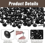 100 Pcs Black Thumb Tacks for Wall, Black Push Pins for Cork Board, Flat Thumb Tacks for Upholstery and Carpet on Wood