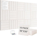 G Gamit Large Felt Wall Tiles Bulletin Board 59”x36”,Large Cork Board Alternative with 60 Pushpins, 15-Pack Felt Pin Board with 112 Safe Removable Adhesive Tabs for Home Office School (Oatmeal)