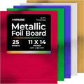 Hygloss Products Metallic Cardstock Sheets - 25 Sheets, 11” x 14” - 5 Assorted Colors - Sturdy 10 pt. - Foil Paper for Crafts, Scrapbooking, Posters & Decorations