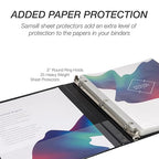 Samsill 0.5 Inch 3 Ring Binder, Made in USA, Economy Round Ring, Clear View Cover, 100 Sheet Capacity - for School, Home, Office - Charcoal Black