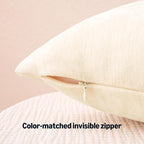 Amazon Basics Chenille Throw Pillow Covers, Home Decor Cushion Cover for Bedroom Living Room Couch Bed, 16" W × 16" L, Beige