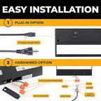 LED Under Cabinet Lighting Hardwired - 3CCT 40 Inch Black Finish - Undercabinet Lights for Kitchen - Linkable Undercounter Dimmable Plug in Light or Hard Wired - Under Counter Fixture Direct Wire