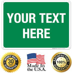 Personalized Custom Green Background Customize for Office, Business, Workplace, Home, Airbnb, Delivery Sign, 10x14 Inches, Rust Free .040 Aluminum, Fade Resistant, Made in USA by Sigo Signs