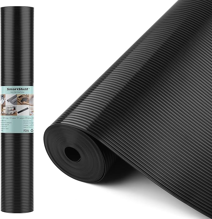 Shelf Liners for Kitchen Cabinets Non Adhesive Drawer Liner EVA Material Cupboard Mat Refrigerator Mats Washable Fridge Liner for Cabinet, Storage and Desks 11.8 x 59 Inches