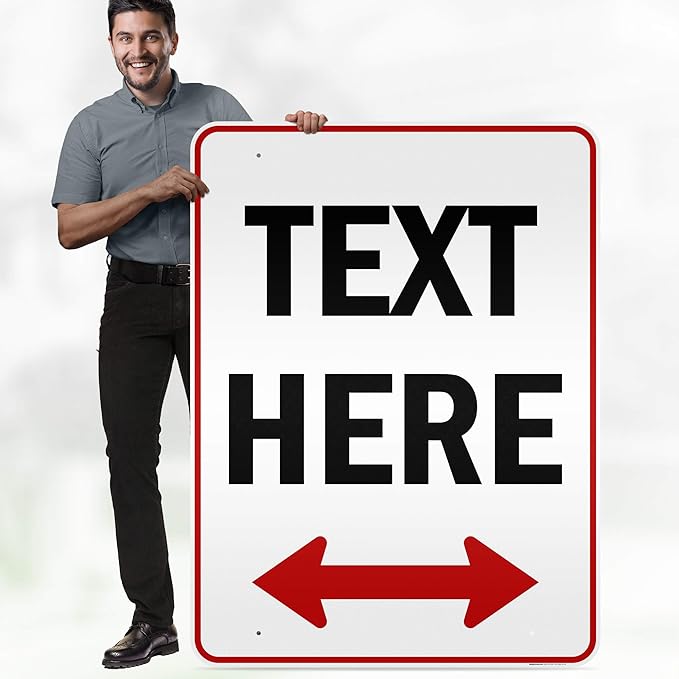 Custom Arrow,Custom Directional Sign, Two Way Arrow,36x48 Inches, Reflective, Rust Free DiBound, Fade Resistant, Made in USA by My Sign Center