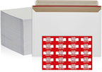 200 Pack 6.5x4.5 inches Rigid Mailer Self Seal Photo Document Mailers, Stay Flat White Cardboard Shipping Envelopes, Photography Mailers for CD, Photos, Document