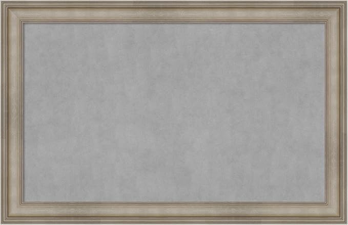Amanti Art Silver Framed Magnetic Board 29x45 Large Vision Board for use with Magnets, 100% Metal Sheet to Display Items as Office Decor or for Home Organization in mudroom, Kitchen or Kids Room