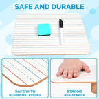 COYMOS 6 Pack Small White Board with Lines 9 x 12 Inch Double Sided Mini Dry Erase Board Classroom Pack Portable Dry Erase Lapboard for Kids Teacher Supplies with 6 Erasers and 6 Markers