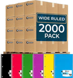 Rosmonde 2000 Packs (Pallet) 5 Subject Notebooks, Spiral Notebook Bulk, Wide Ruled, Pallet of Notebooks, 150 Sheets (300 pages), 8 x 10-1/2",Bulk Spiral Notebooks for School & Office, 4-7 Days Transit
