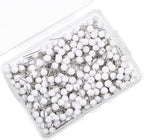 WILLBOND 500 Pack Map Push Pins Map Tacks Small Round Head Push Pins Thumb Tacks for Travel Picture Photo Bulletin Board Wall DIY Craft School Office Home(White,1/8 Inch)