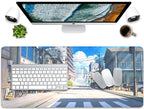 Anime Tokyo Street Japanese Mouse Pad,Large Extended Gaming Mouse Mat with Stitched Edges,Non-Slip Waterproof Rubber Base Desk Mat for Office Work Home Games Desk Pad(27.5X11.8 in)