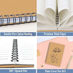 GINMLYDA 4Pack Small Spiral Notebook A5, 8.25x5.5” 120 Lined Pages Wide Ruled Spiral Journal Bulk Blank Kraft Cover Spiral Bound Notebook & Writing Pads for Home Office Meeting Work Note Taking
