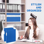 Henoyso 36 Pcs 3 Ring Binder 0.5 Inch Round Fits Letter Size 8.5'' x 11'' Paper Plastic Flexible Binder Bulk Holds 140 Sheets with 1 Pockets Versatile Organizer for Home Office School (Blue)