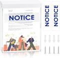 9.1" x 11.6" Outdoor Notice Brochure Holder Waterproof Wall Mount Literature Permit Box with Lid Screws Clear Acrylic Document Holder Fits Letter Size A4 Flyers Booklets Pamphlets (NOTICE WHITE)