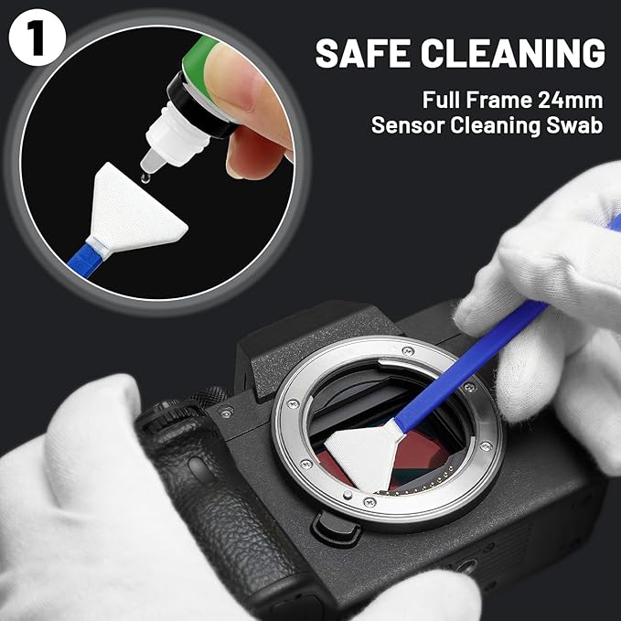 Camera Lens Cleaning Kit with Pro 10x Sensor Swabs, Sensor Cleaner, Compatible with Canon, Nikon, Sony mirrorless DSLR Camera (Enhanced Version)