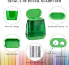 Sonuimy Pencil Sharpeners, 4 Pcs Pencil Sharpeners Manual,Dual Holes Compact Colored Handheld Pencil Sharpener for Kids with Lid Adults Students School Class Home Office (Covered)