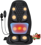 comrelax Back Massager for Chair with 8 Motors, Massage Chair Pad, Seat Massager with Lumbar Support,Heating Pad for Home/Office/Wife/Husband/Christmas