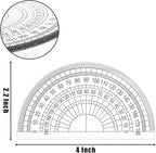 Nicunom 100 Pack Plastic Protractor 180 Degree Math Protractors Geometry Student Protractor, 4 Inches, Clear