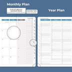 IN-LUXPRO Planner 2026 Daily Weekly and Monthly,11.5"x8.5",12 Months Spiral Bound Calendar Agenda with Self-adhesive Pen Holder,2026 Appointment Book with Vegan Leather Soft Cover,Blue