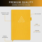 Draphy Self-Mastery Journal for Men - Gratitude and Productivity Journal for More Happiness, Positivity, Growth, Mindfulness, Self Care and Reflection - Guided Inspirational Journals for Men (Yellow)