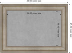 Amanti Art Silver Framed Magnetic Board 21x29 Medium Vision Board for use with Magnets, 100% Metal Sheet to Display Items as Office Decor or for Home Organization in mudroom, Kitchen or Kids Room