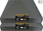 Lineco Museum Archival Storage Box, 20.75x24.75x3 in. Drop Front Design. Acid-Free with Metal Edge. Organize Photos, Pictures, Prints, Documents, Crafts, DIY. Gray, 2 Pack