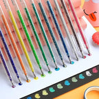 Grabie Glitter Gel Pens,12 Colors Gel Pens for Coloring,Metallic Vibrant Sparkle Colorful Pen, Colored Neon Gel Pens for Adult Coloring Books, Sparkle Pen, Gelly Roll Pens