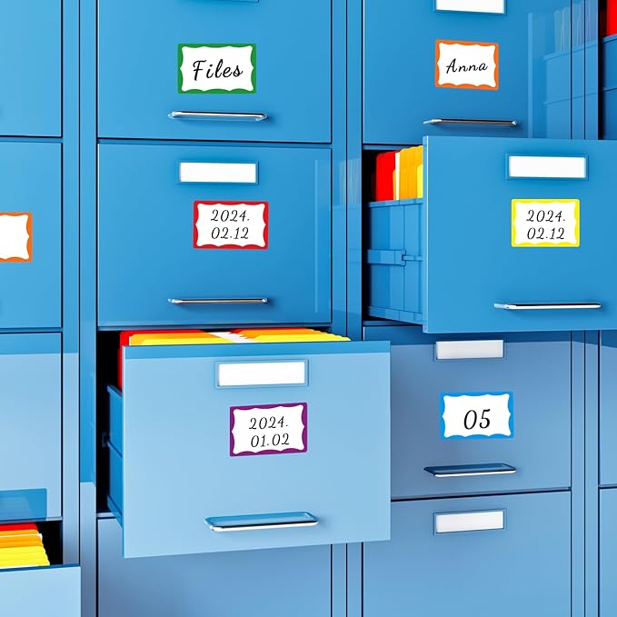 Yeachlaing 6 Classic Colors Name Tag Stickers,240PCS Waterproof Stickers Name Tags 3 1/2 X 2 1/4 Name Labels for Office,Meeting,School and Home