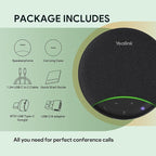 Yealink SP92 Bluetooth Speaker and Microphone with Dongle, Conference Speakerphone for Teams, 13ft 360° Omni Pickup, Full-Duplex Mic, Al Noise Reduction, 20H Call Time, USB C/A